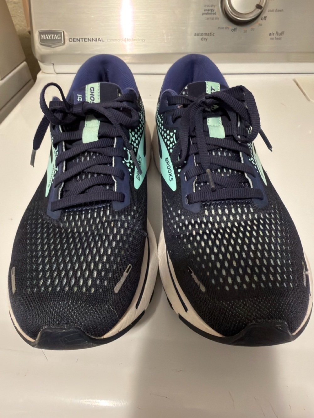 Brooks Women’s Ghost 14 Navy and Mint Running Shoes